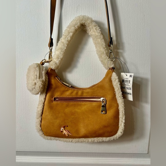 INC INTERNATIONAL CONCEPTS ZAREE FAUX FUR SHOULDER BAG IN TAN COLOUR - Picture 8 of 11